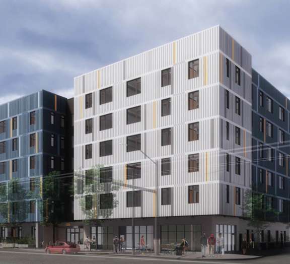 an artist's rendering of the proposed building.