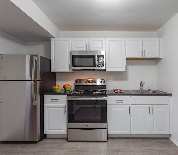 kitchen units at Lafayette Park Place, Michigan, 48207