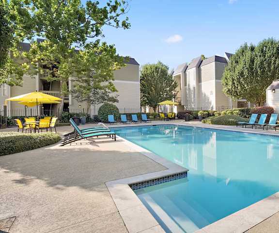 Pool deck with chairs