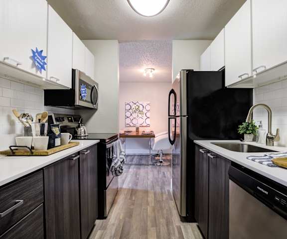 updated kitchen with stainless steel appliances
