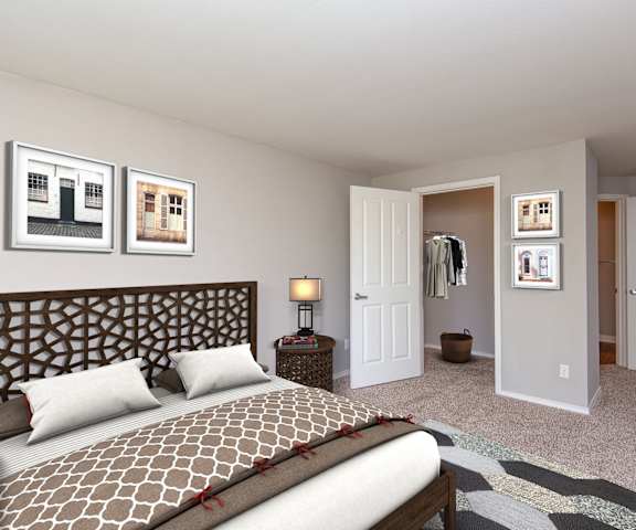 bedroom with walk in closet