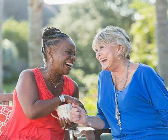 stock image- senior women drinking coffee