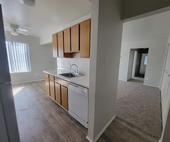spacious kitchen with appliances and spacious floor plan at Garfield Commons Apartments in Clinton Township, Michigan