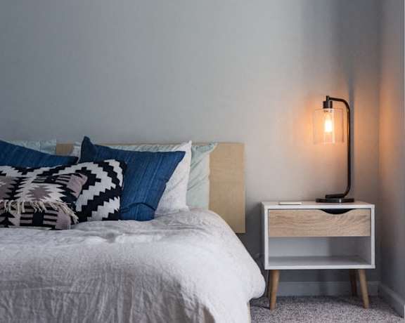 Stock photo of furnished bedroom