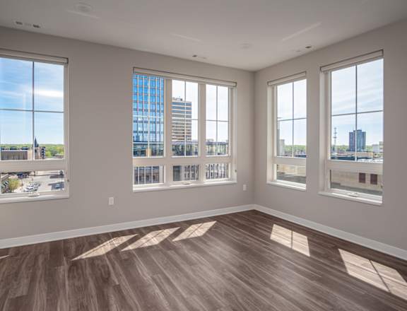 Unfurnished Living Room at Dillard Apartments, Fargo, ND, 58102