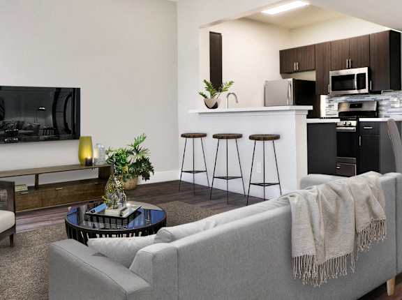 Living Room With Dining Area at Playa Summit, Los Angeles, 90045