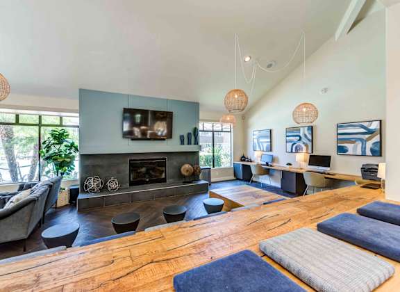 clubhouse with business center and lounge area