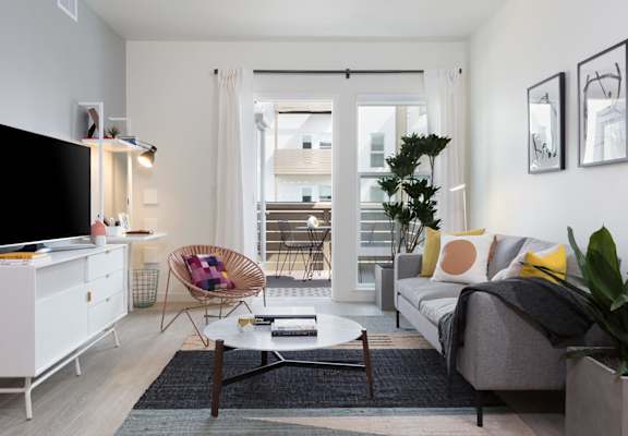furnished model living room