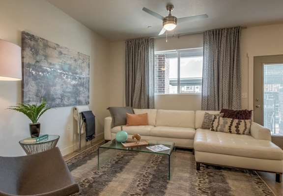 furnished model living room
