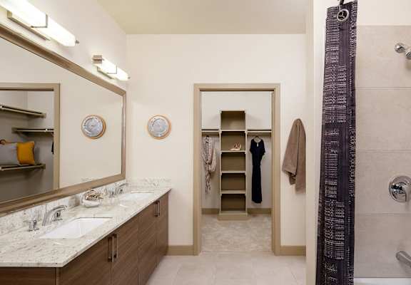 apartment bathroom and closet