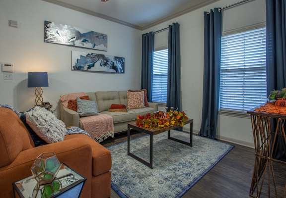 Living Room With Window at Teravista, Round Rock, 78665