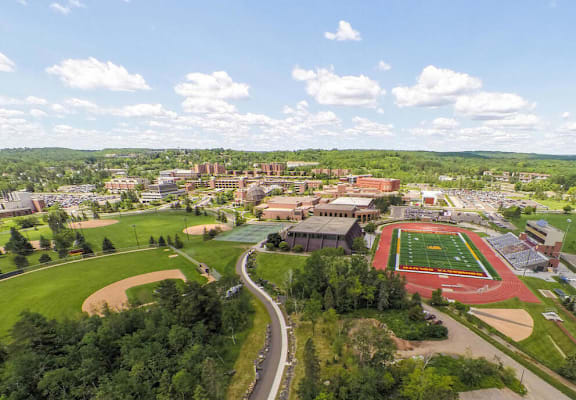 a view of the city from above at Bluestone Lofts, Minnesota, 55803