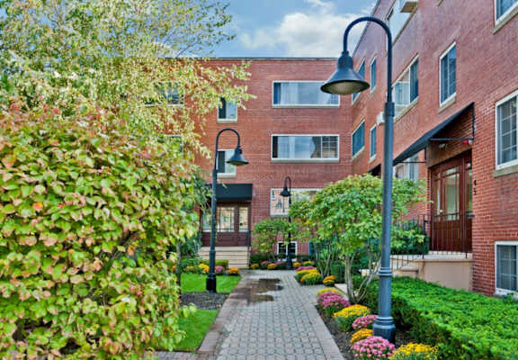 Outdoor Garden Flowers at Green Street Apartments, Brookline, MA