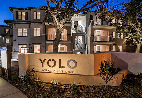 Yolo Apartments signage