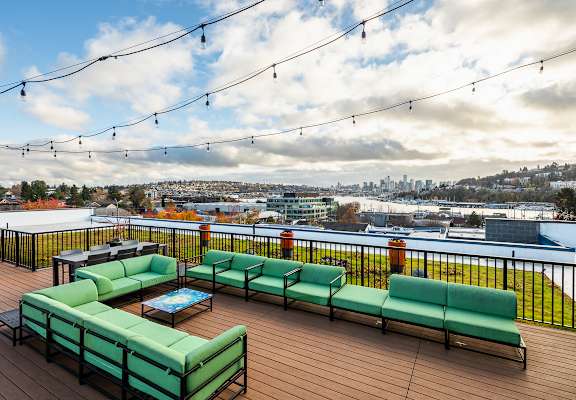 lounges on the roof top deck