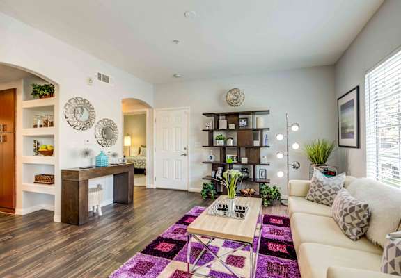 living room with wood-style flooring