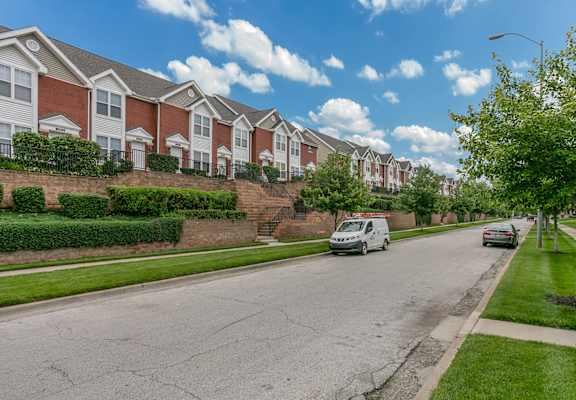 Street view of apartment buildings-Longfellow Heights Apartments, Kansas City, MO