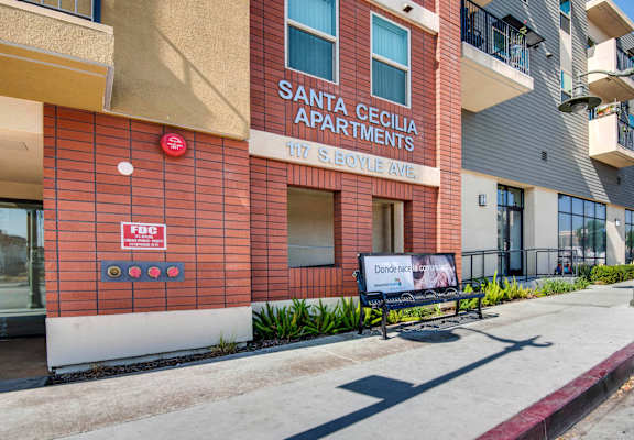 Apartment building entrance, Santa Cecilia, Los Angeles, CA