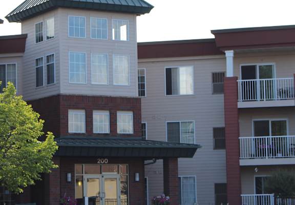 A building with the number 200 on the front.