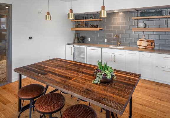 Demo Kitchen at Slabtown Flats Apartments 1885 Northwest Quimby Street Portland Oregon 97209