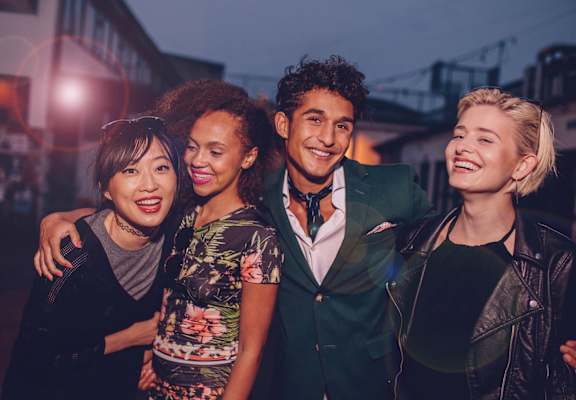 group-of-friends at Met Lofts, California