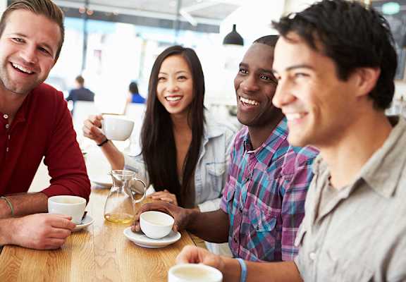 friends at coffee shop