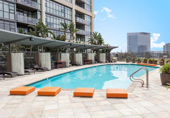 Poolside Cabanas at Astoria at Central Park West Apartments, Irvine, CA, 92612