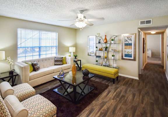 Living room at The Berkley Apartments