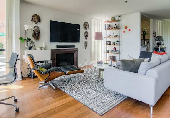 Decorated Spacious Living Room at La Vista Terrace, Hollywood, CA, 90046