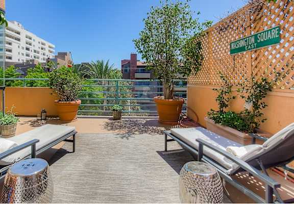 Terrace With Relaxing Chairs at La Vista Terrace, Hollywood, CA