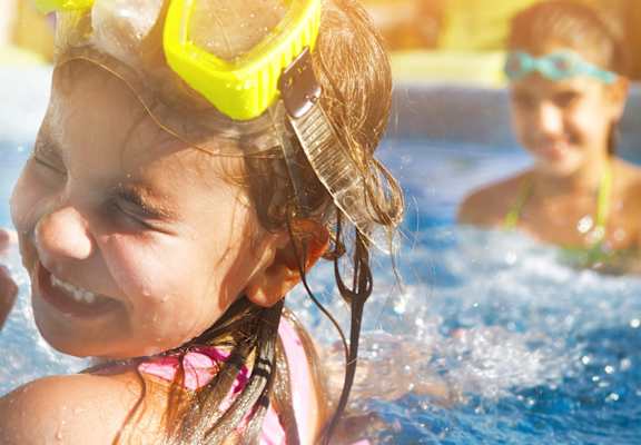 Luxury Apartment kids in pool in Cambridge MA