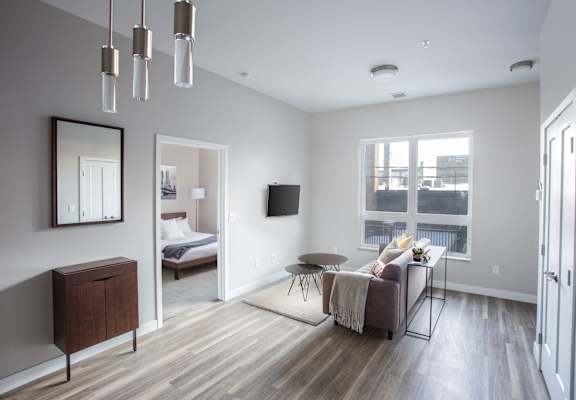 Modern Living Room at RoCo Apartments, Fargo, North Dakota, 58102
