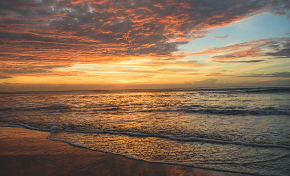 Sunset picture of Virginia Beach shoreline
