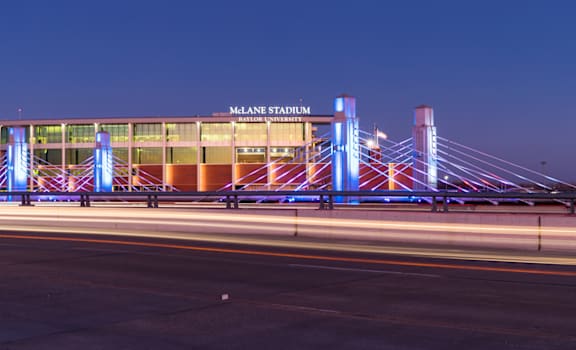 a view of the miami dolphins stadium at night at The Legend, Texas