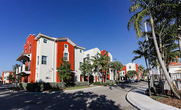 East Village Apartments in Davie, Florida exterior slider