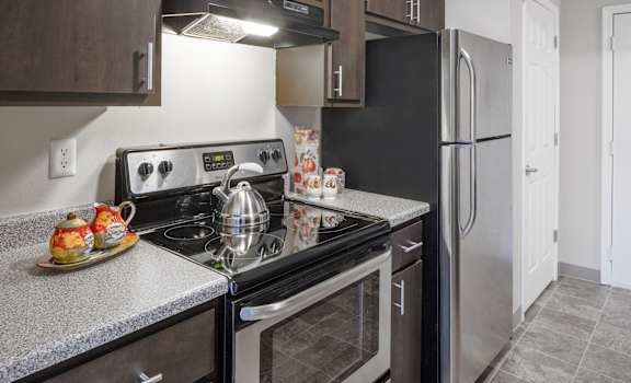 our apartments have a modern kitchen with stainless steel appliances