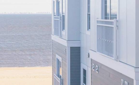 View of the beach from top floor