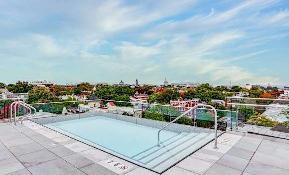 Expansive Capitol views from the Stanton infinity pool and deck