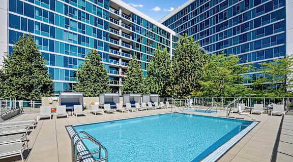 a swimming pool at Halsted Flats Apartments, Chicago, IL, 60613