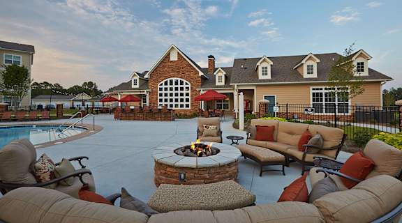 Fire Pit and seating at Tyler's Ridge Apartments in Carthage, NC