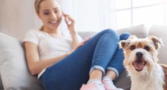 Girl at home with dog  at SPENCER PLACE, POST FALLS, 83854