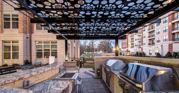 Outdoor Grill With Intimate Seating Area at LaVie Southpark, Charlotte, NC, 28209