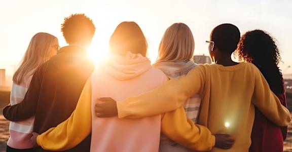 a group of friends with their arms around each other  at Middletown Ridge Apartments, Middletown, CT