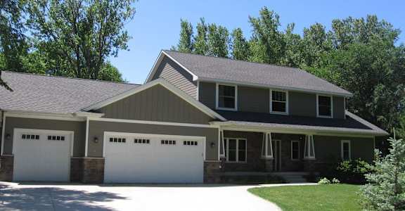 a house with a gray roof