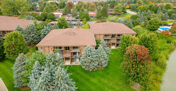Aerial View of the Building at Dover Hills Apartments Kalamazoo MI