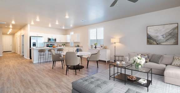 Four bed with two bath floor plan of the Reserve at Westpark in Buckeye, Arizona