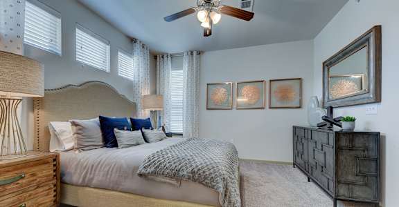 Bedroom with ceiling fan at Estraya Westover Hills, Texas, 78251
