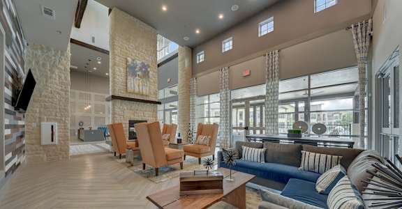 Clubhouse couch at Estraya Westover Hills, San Antonio, 78251