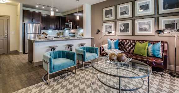 Warm And Inviting Living Room at Fifty02 Westover Hills, San Antonio, TX, Texas
