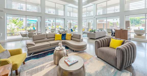 Clubhouse living and dining at Lumen, Hampton, Virginia